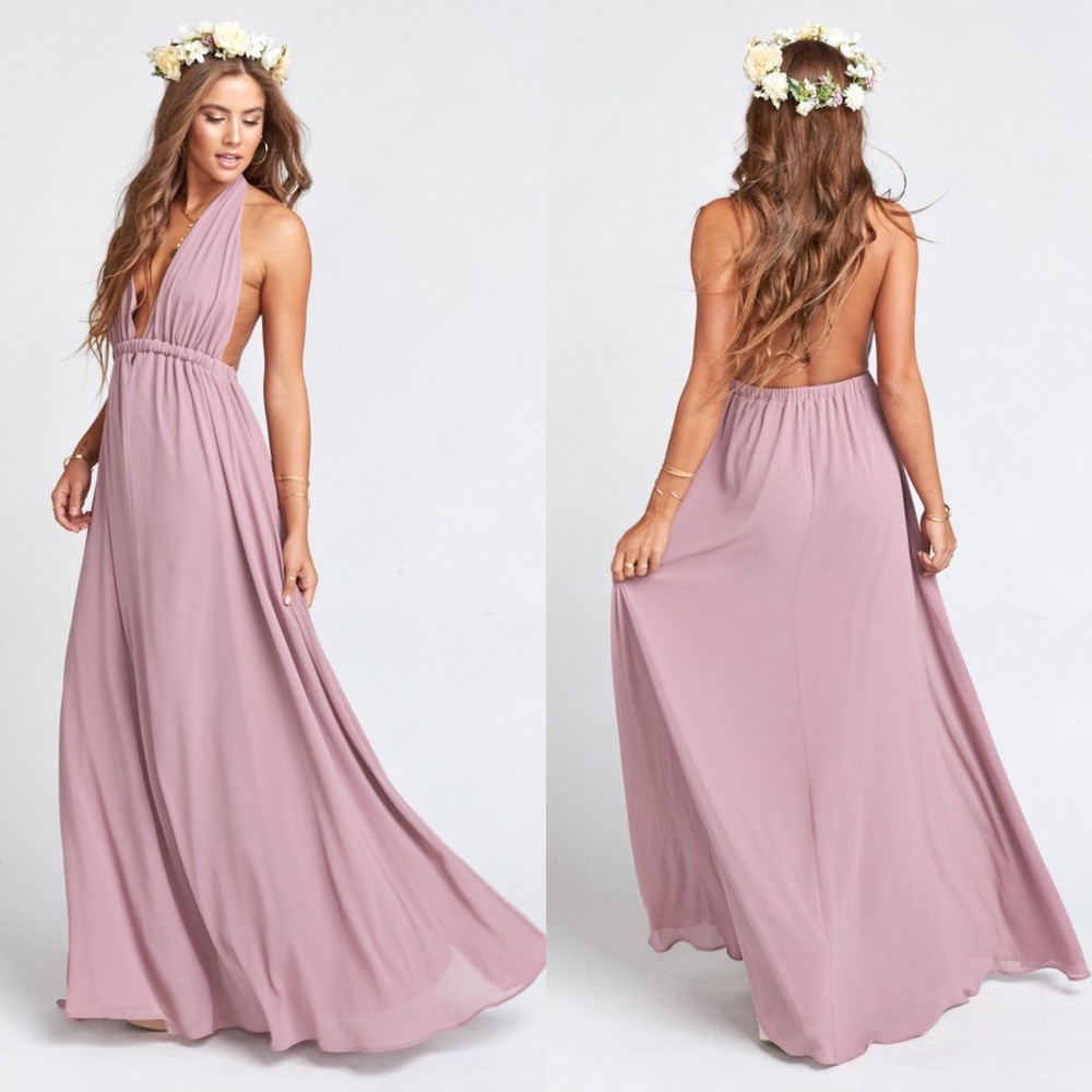 Show Me Your Mumu Luna Halter Dress Antique Rose
